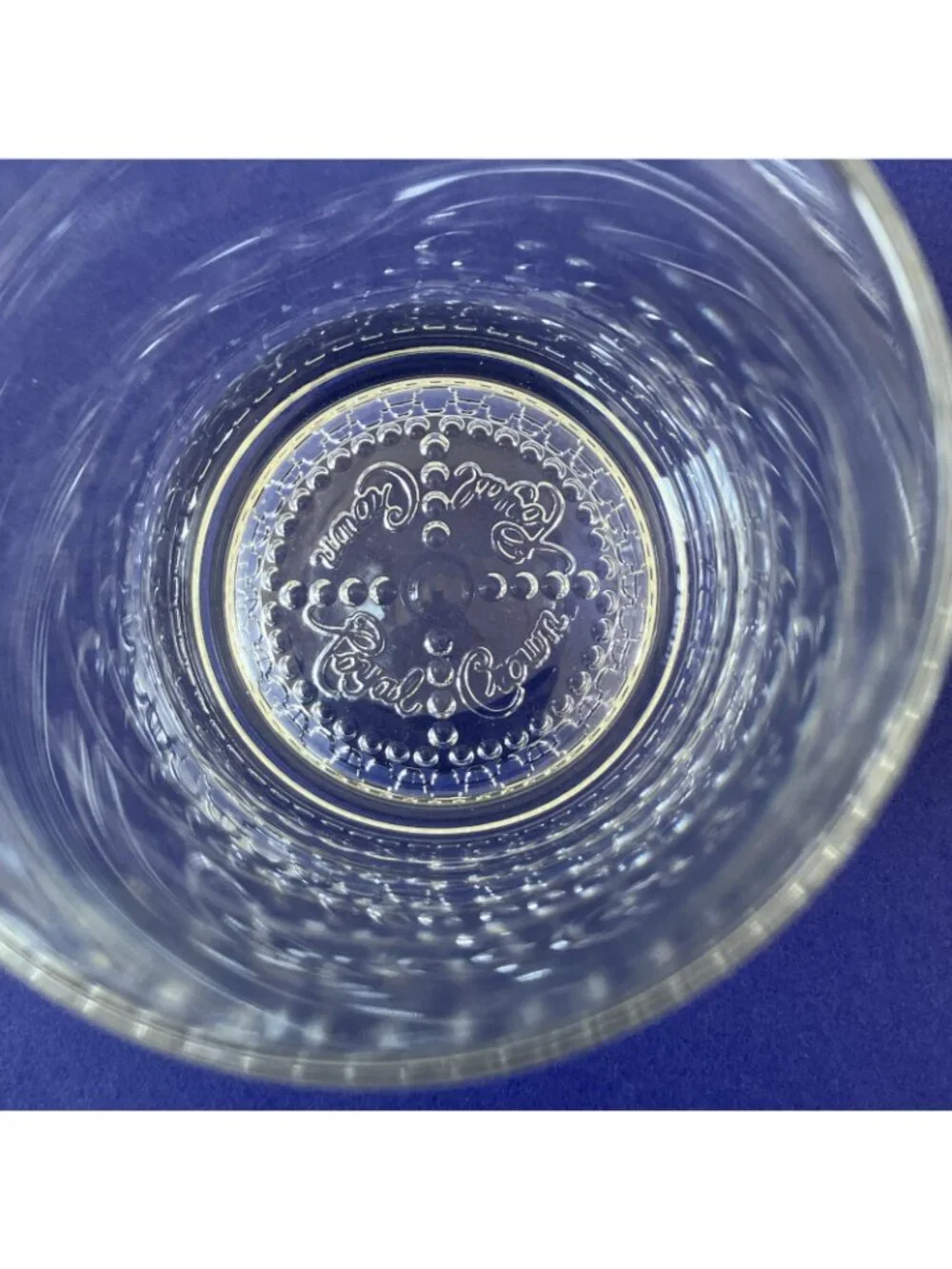Set of 2 Crown Royal Heavy Bottom Rocks Glasses Pebbled Bottom with Logo